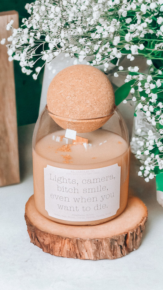 Lights, camera,  bitch smile scented candle (Taylor swift inspired)